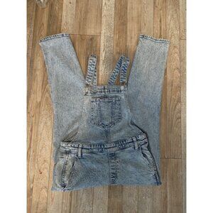 Old Navy Blue Denim Acid Wash Straight Leg Overalls Size S